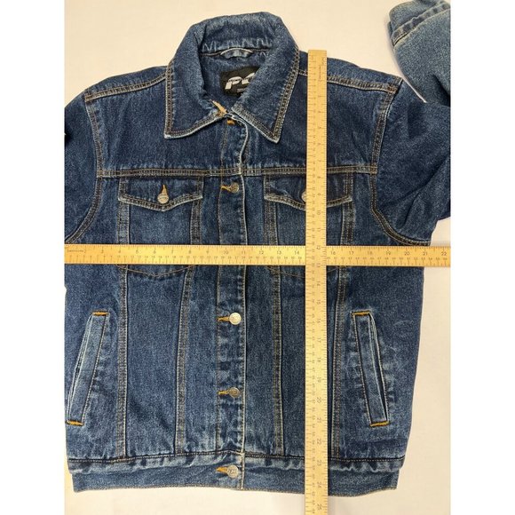 PCI By Kenpo Denim & Sherpa Jacket Blue Cotton Blend Jean Jacket Size L - Picture 8 of 14